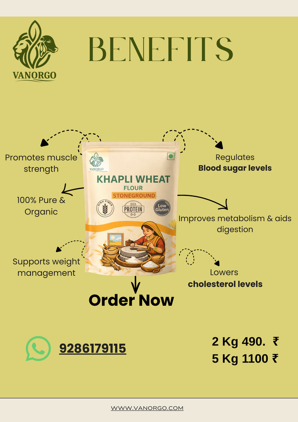 STONEGROUND KHAPLI WHEAT FLOUR (2KG)
